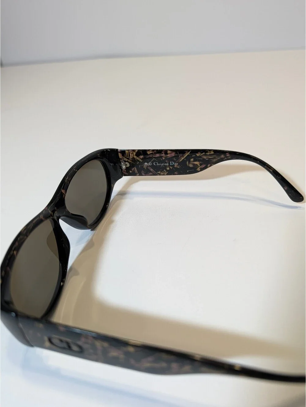 Christian Dior Vintage Black and Gold Tortoise Sunglasses
